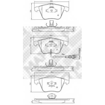 Колодки тормозные дисковые для AUDI A3(8P1,8PA) / SKODA SUPERB(3T4) / VW EOS(1F7,1F8), GOLF(1K1), PASSAT(357,3C2,3C5) <b>MAPCO 6791</b>