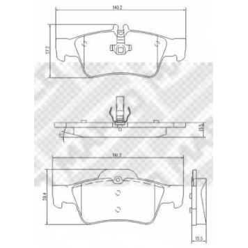 Колодки тормозные дисковые задний для MERCEDES CLS(C218,C219,X218), E(S211,S212,W211,W212), S(C215,C216,W220,W221), SL(R230) <b>MAPCO 6795</b>