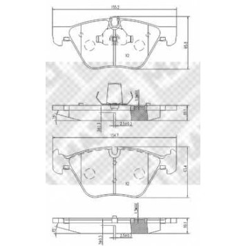 Колодки тормозные дисковые передний для BMW 1(E81,E82,E88), 3(E90,E91,E92,E93), 5(E60,E61), X1(E84), Z4(E89) <b>MAPCO 6811</b>