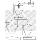 Колодки тормозные дисковые передний для AUDI A6(4B2,4B5,C5), A8(4D2,4D8) <b>MAPCO 6817</b>