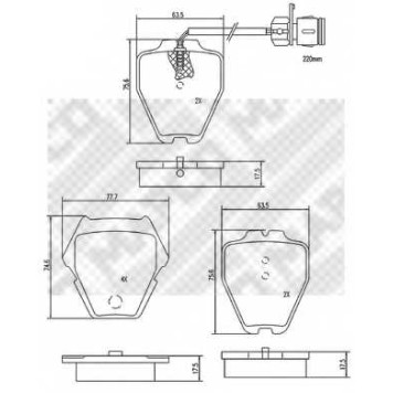 Колодки тормозные дисковые передний для AUDI A6(4B2,4B5,C5), A8(4D2,4D8) <b>MAPCO 6817</b>