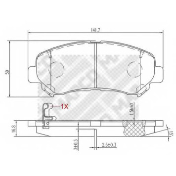 Колодки тормозные дисковые передний для NISSAN QASHQAI(J10,J11,J11#,JJ10), X-TRAIL(T31) <b>MAPCO 6831</b>