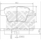 Колодки тормозные дисковые задний для CITROEN C4(LA#,LC#) / PEUGEOT 207(WA#,WC#,WD#,WK#), 307(3A/C,3B,3E,3H) <b>MAPCO 6838</b>