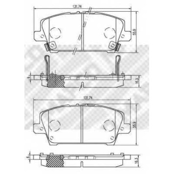 Колодки тормозные дисковые для HONDA CIVIC(FA,FD,FK,FN) <b>MAPCO 6843</b>