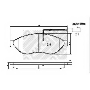 Колодки тормозные дисковые передний для CITROEN JUMPER / PEUGEOT BOXER <b>MAPCO 6847</b>
