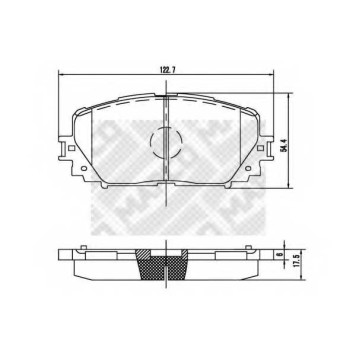 Колодки тормозные дисковые передний для TOYOTA YARIS(KSP13#, KSP9#, NCP13#, NCP15#, NCP9#, NHP13#, NLP13#, NSP13#, NSP9#, SCP9#, ZSP9#) <b>MAPCO 6869</b>