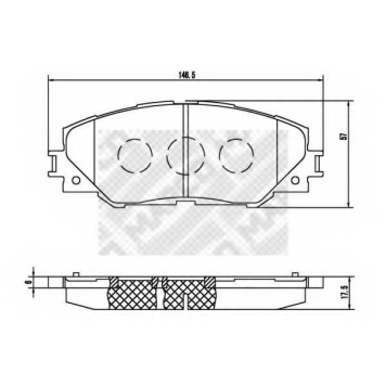 Колодки тормозные дисковые передний для TOYOTA RAV 4(ACA3#, ACE#, ALA3#, GSA3#, ZSA3#) <b>MAPCO 6891</b>