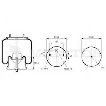 Кожух пневматической рессоры MERITOR MLF8044