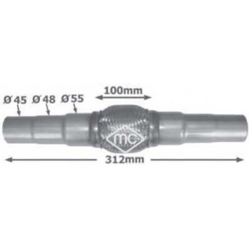 Гофрированная труба выхлопной системы Metalcaucho 02045