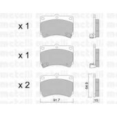 Колодки тормозные дисковые для KIA RIO(DC,DC#) / MAZDA 121(DB), 323 P(BA), 323(BG), DEMIO(DW), FAMILIA(BA,BG) <b>METELLI 22-0196-0</b>