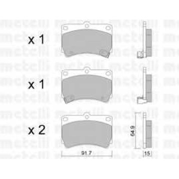 Колодки тормозные дисковые для KIA RIO(DC,DC#) / MAZDA 121(DB), 323 P(BA), 323(BG), DEMIO(DW), FAMILIA(BA,BG) <b>METELLI 22-0196-0</b>