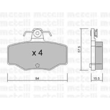 Колодки тормозные дисковые для NISSAN ALMERA TINO(V10), ALMERA(N16), PRIMERA(P10,P11,WP11) / OPEL ASTRA(F07#) <b>METELLI 22-0199-0</b>