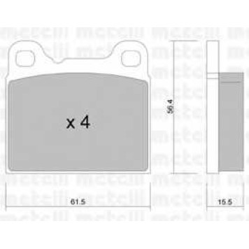Колодки тормозные дисковые для VOLVO 740(744,745), 760(704,764,765), 780, 850(LS,LW), 940(944,945), 960(964,965), C70, S70(LS), V70(LV,SW) <b>METELLI 22-0200-0</b>