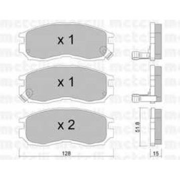 Колодки тормозные дисковые для MITSUBISHI COLT, ECLIPSE, GALANT, LANCER, SPACE RUNNER, SPACE <b>METELLI 22-0224-0</b>