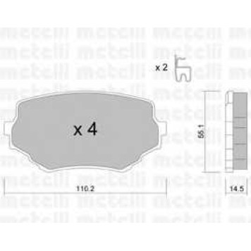 Колодки тормозные дисковые для SUZUKI GRAND VITARA(FT,GT), VITARA(ET,TA) <b>METELLI 22-0249-0</b>