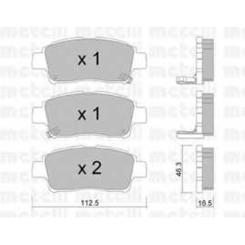 Колодки тормозные дисковые для DAIHATSU CHARADE(L2#) / TOYOTA PLATZ(NCP1#), YARIS(NCP1#,NLP1#,SCP1#) <b>METELLI 22-0292-0</b>