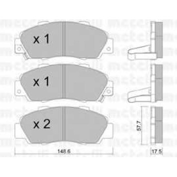 Колодки тормозные дисковые для ACURA LEGEND, NSX / HONDA ACCORD, CIVIC, CR, HR, INTEGRA, LEGEND, NSX, PRELUDE, SHUTTLE <b>METELLI 22-0298-0</b>