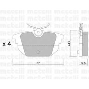 Колодки тормозные дисковые для FIAT BARCHETTA(183), COUPE(FA/175), MAREA(185), PUNTO(176) / LANCIA DEDRA(835), DELTA(836) <b>METELLI 22-0299-0</b>
