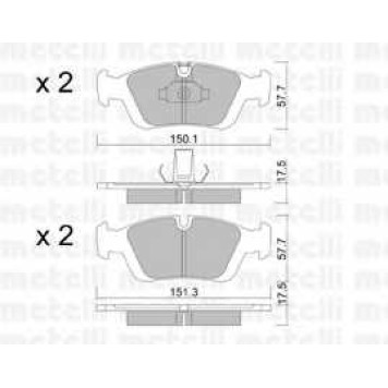 Колодки тормозные дисковые для BMW 3(E46), Z3(E36), Z4(E85) <b>METELLI 22-0312-0</b>