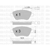 Колодки тормозные дисковые для CITROEN NEMO / FIAT 500, BRAVO, DOBLO, FIORINO, LINEA, PANDA, PUNTO, QUBO, STILO Multi, STILO / PEUGEOT BIPPER <b>METELLI 22-0321-0</b>
