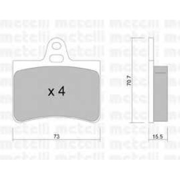 Колодки тормозные дисковые для CITROEN C5(DC#,DE#,RC#,RE#) <b>METELLI 22-0333-0</b>