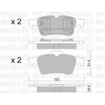 Колодки тормозные дисковые для MAZDA 3 / NISSAN PRIMERA / RENAULT ESPACE, LAGUNA, MEGANE, VEL SATIS <b>METELLI 22-0337-0</b>