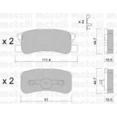 Колодки тормозные дисковые для CITROEN C-CROSSER / MITSUBISHI GRANDIS, OUTLANDER, PAJERO / PEUGEOT 4007 <b>METELLI 22-0400-0</b>