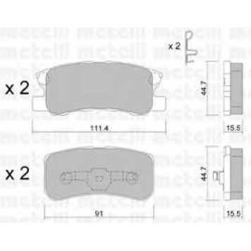 Колодки тормозные дисковые для CITROEN C-CROSSER / MITSUBISHI GRANDIS, OUTLANDER, PAJERO / PEUGEOT 4007 <b>METELLI 22-0400-0</b>