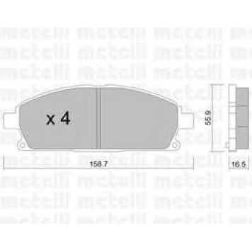 Колодки тормозные дисковые для NISSAN PATHFINDER(R50), X-TRAIL(T30) <b>METELLI 22-0406-0</b>
