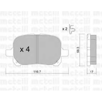 Колодки тормозные дисковые для LEXUS ES(MCV#,VZV#), RX(MCU15) / TOYOTA CAMRY(#CV2#,#XV2#) <b>METELLI 22-0429-0</b>