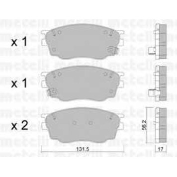 Колодки тормозные дисковые для MAZDA 6(GG) <b>METELLI 22-0475-0</b>