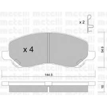 Колодки тормозные дисковые для CHRYSLER SEBRING / JEEP COMPASS, PATRIOT / MITSUBISHI ASX, ECLIPSE, GALANT, LANCER, SPACE RUNNER / PEUGEOT 4008 <b>METELLI 22-0481-0</b>