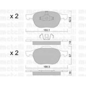 Колодки тормозные дисковые для FORD C-MAX, ECOSPORT, FIESTA, FOCUS, KUGA / MAZDA 3, 5 / VOLVO C30, C70, S40, V50 <b>METELLI 22-0534-0</b>