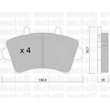 Колодки тормозные дисковые для NISSAN INTERSTAR(X70) / OPEL MOVANO(E9,F9,H9,J9,U9) / RENAULT MASTER(ED/HD/UD,FD,JD) <b>METELLI 22-0545-0</b>