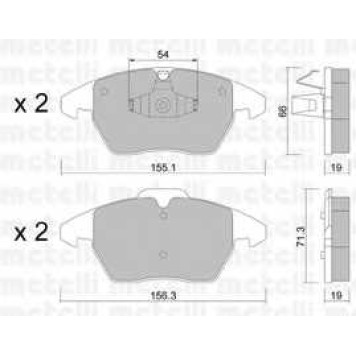 Колодки тормозные дисковые для CITROEN C4(LA#,LC#) / PEUGEOT 207(WA#,WC#,WK#), 208, 3008, 307(3A/C,3B,3E,3H), 308(4A#,4C#), RCZ <b>METELLI 22-0548-1</b>