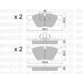 Колодки тормозные дисковые для BMW 5(E60,E61) <b>METELLI 22-0557-0</b>