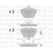 Колодки тормозные дисковые для BMW 1(E82), 3(E90, E92, E93), 5(E60, E61), 6(E63, E64), 7(E65, E66, E67, F01, F02, F03, F04) <b>METELLI 22-0558-0</b>