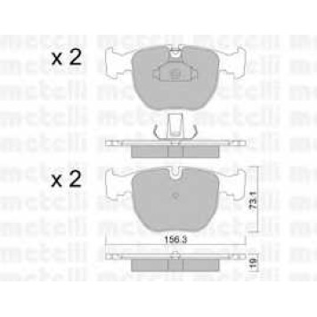 Колодки тормозные дисковые для BMW 5(E34,E39), 7(E38), X3(E83), X5(E53) <b>METELLI 22-0559-0</b>