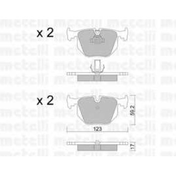Колодки тормозные дисковые для BMW 3(E46), 5(E39), 7(E38), X3(E83), X5(E53), Z4(E85,E86), Z8(E52) / LAND ROVER RANGE ROVER(LM) <b>METELLI 22-0560-0</b>