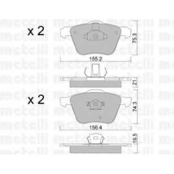Колодки тормозные дисковые для VOLVO XC70 CROSS COUNTRY, XC90 <b>METELLI 22-0599-0</b>