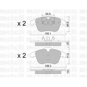 Колодки тормозные дисковые для FORD GALAXY, MONDEO, S-MAX / LAND ROVER FREELANDER, RANGE ROVER EVOQUE / VOLVO S60, S80, V60, V70, XC70 CROSS COUNTRY, XC70 <b>METELLI 22-0675-0</b>