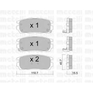 Колодки тормозные дисковые для CHEVROLET CAPTIVA(C100,C140) / OPEL ANTARA <b>METELLI 22-0779-0</b>