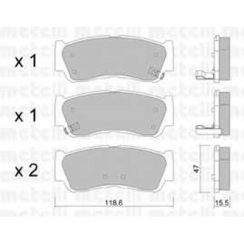 Колодки тормозные дисковые для HYUNDAI SANTA FE(CM,SM) <b>METELLI 22-0788-0</b>
