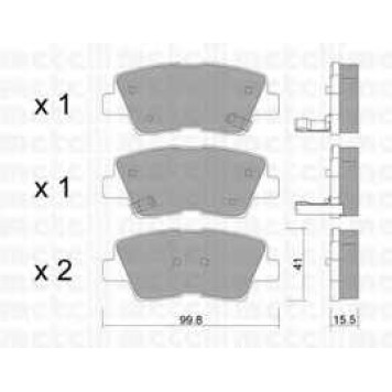 Колодки тормозные дисковые для HYUNDAI i40 CW(VF), SONATA(NF) / KIA RIO(UB), SOUL(AM) / SSANGYONG KORANDO <b>METELLI 22-0886-0</b>