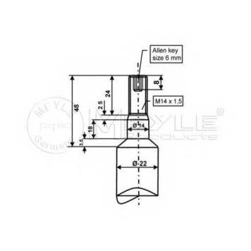 Амортизатор передний для BMW 5(E34) <b>MEYLE 326 624 0007 / MSA0322</b>-1