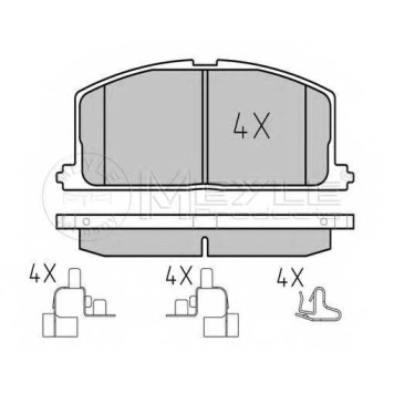 Колодки тормозные дисковые передний для TOYOTA CAMRY, CARINA, CELICA, COROLLA FX, COROLLA, MR, PASEO, STARLET, TERCEL <b>MEYLE 025 208 7015 / MBP0042</b>