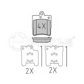 Колодки тормозные дисковые задний для CHRYSLER CROSSFIRE / MERCEDES C, CLC, CLK, E, SLK <b>MEYLE 025 219 1915 / MBP0225</b>