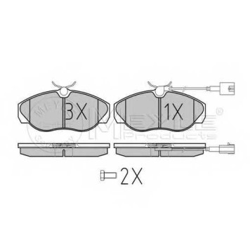 Колодки тормозные дисковые передний для CITROEN JUMPER(230,230L,230P) / FIAT DUCATO(230,230L) / PEUGEOT BOXER(230L,230P,ZCT#) <b>MEYLE 025 236 0219/W / MBP0401</b>
