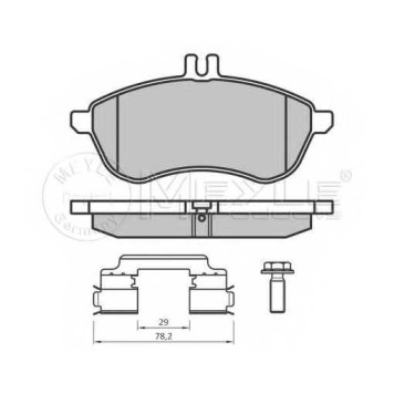 Колодки тормозные дисковые передний для MERCEDES C(C204,S204,W204), E(A207,C207,S212,W212) <b>MEYLE 025 243 0620/K2 / MBP0565</b>