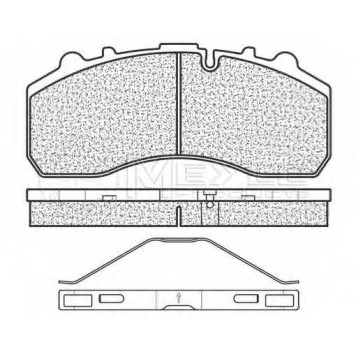 Колодки тормозные дисковые задний/передний для MAN TGA, TGS, TGX / MERCEDES ACTROS MP4, ACTROS, ATEGO <b>MEYLE 025 290 8730 / MBP0710</b>-1